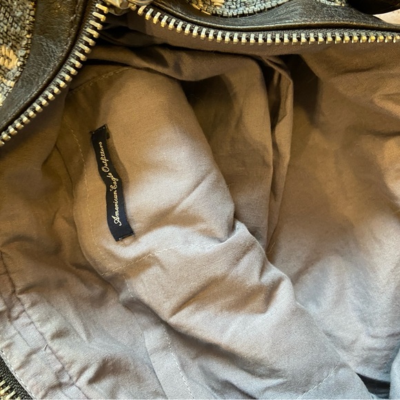 American Eagle cotton blend bag - blue with white & gold design/crotchet… - Picture 6 of 11